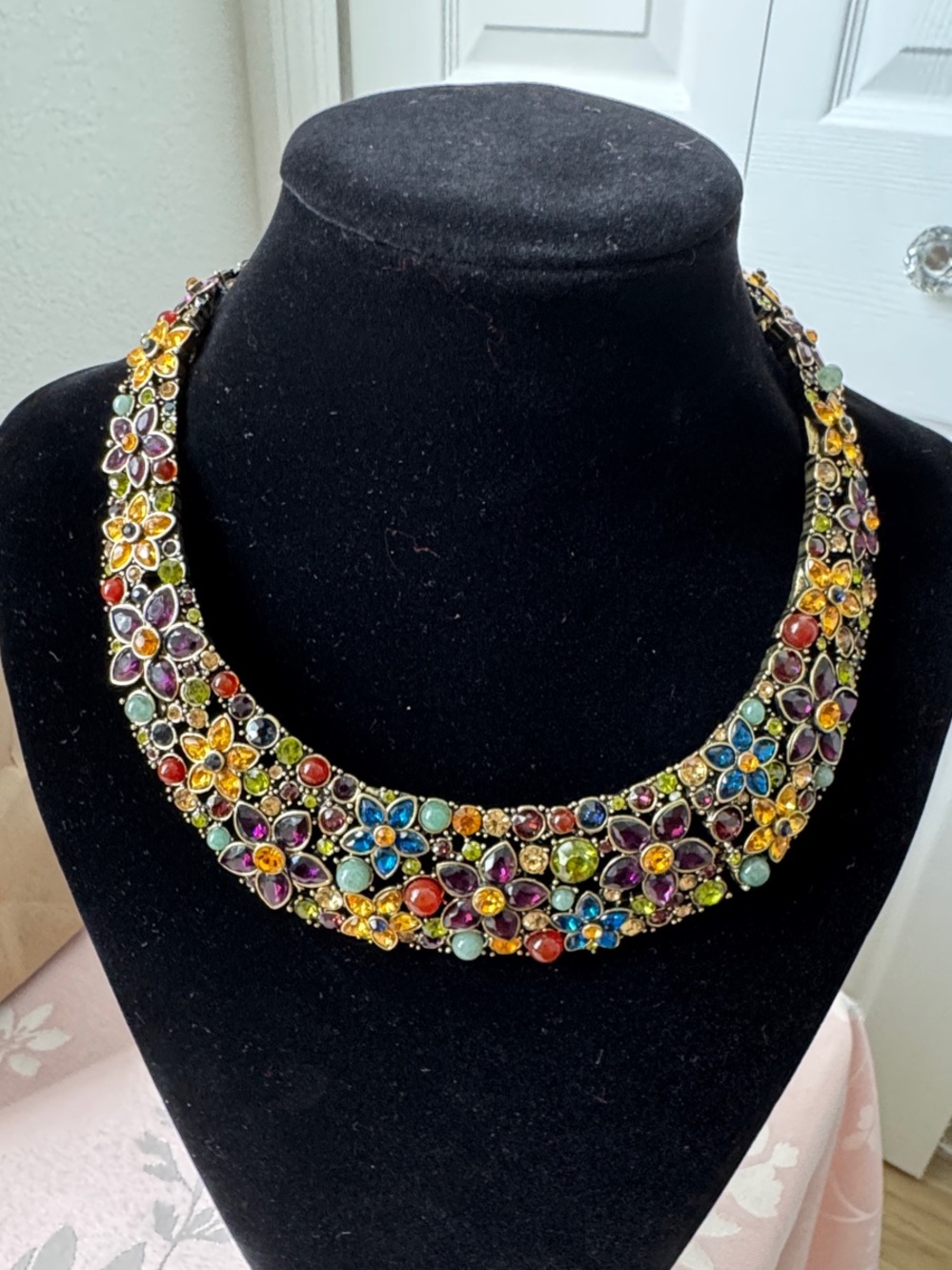 Heidi Daus Multicolor Floral Crystal Necklace & Earring Set - Picture 7 of 7